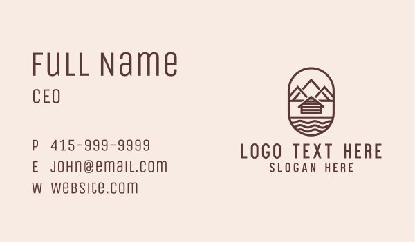 Mountain Camping Cabin Business Card Design Image Preview