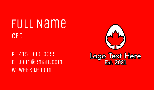 Maple Leaf Egg  Business Card Design Image Preview