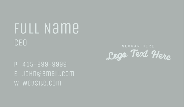 Retro Cursive Wordmark Business Card Design Image Preview
