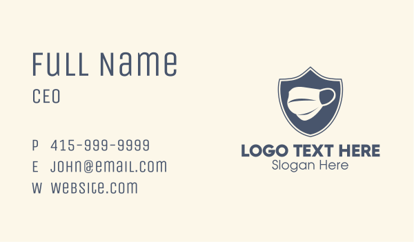 Blue Face Mask Crest Business Card Design Image Preview