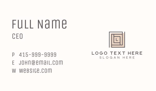 Square Frame Letter Business Card Design Image Preview