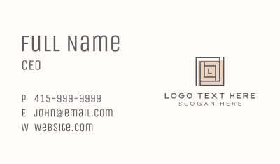 Square Frame Letter Business Card Image Preview