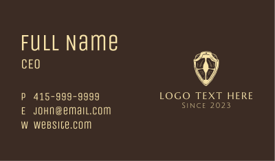 Wooden Medieval Shield Business Card Image Preview