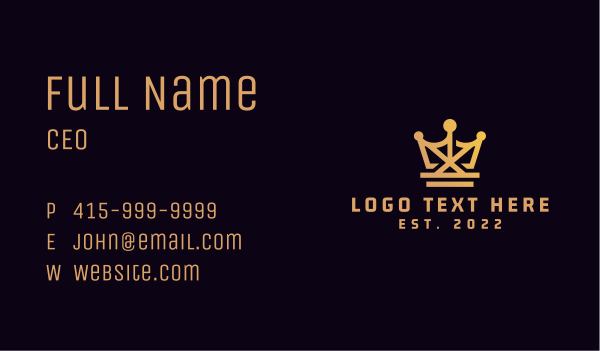 Golden King Crown Business Card Design Image Preview