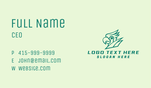 Green Parrot Mascot  Business Card Design Image Preview