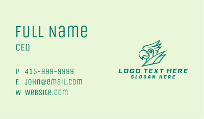 Green Parrot Mascot  Business Card Image Preview