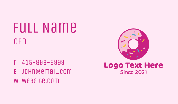 Yummy Sprinkled Doughnut Business Card Design Image Preview
