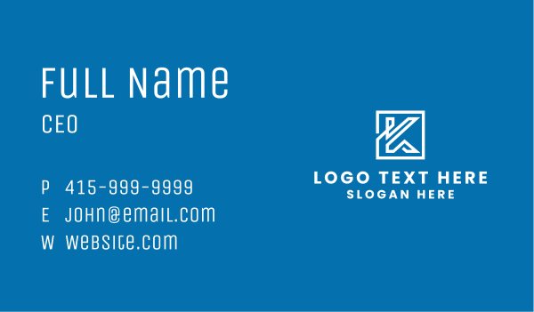 White Digital Letter K  Business Card Design Image Preview