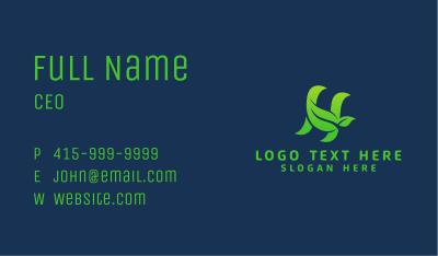 Green Tea Letter H Business Card Image Preview