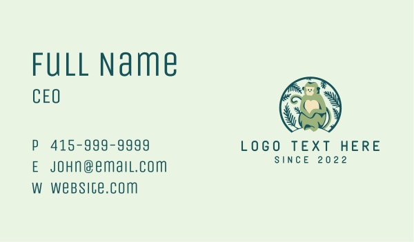 Forest Wild Monkey Business Card Design Image Preview