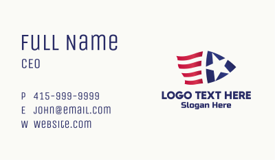 Patriotic Play Button Flag Business Card
