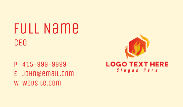 Flaming Box Energy Business Card Design Image Preview