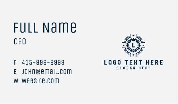 Industrial Mechanic Gear Business Card Design Image Preview