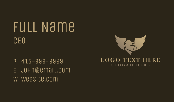 Golden Lion Wings Business Card Design Image Preview