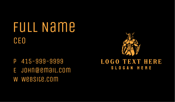 Strong Viking Warrior  Business Card Design Image Preview