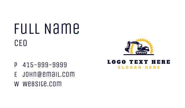 Excavator Gear Contractor Business Card Design Image Preview
