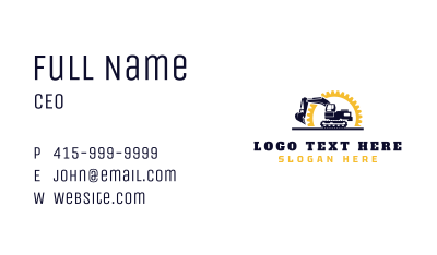 Excavator Gear Contractor Business Card Image Preview