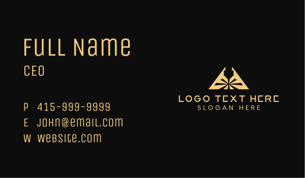 Laser Fabrication Metalwork Triangle Business Card Design Image Preview
