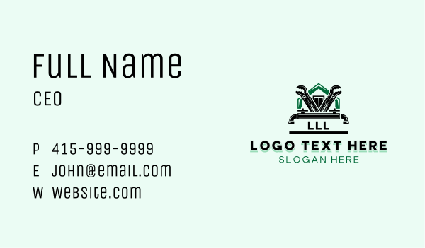 Plumbing Wrench House Business Card Design Image Preview