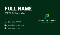 Eco Leaf Letter P Business Card Image Preview