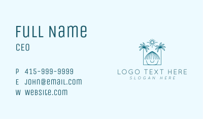 Palm Tree Cottage Sun Business Card Image Preview