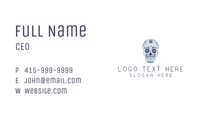 Flower Sugar Skull  Business Card Image Preview
