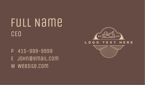 Woodworker Hand Planer Business Card Design Image Preview