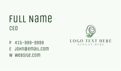 Eco Leaf Mental Health Business Card Image Preview
