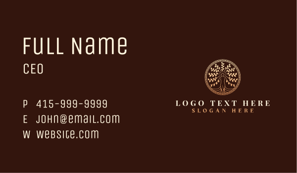 Decorative Woman Tree Business Card Design Image Preview