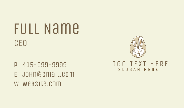 Bunny Rabbit Egg Business Card Design Image Preview