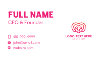 Pink Futuristic Heart Couple Business Card Preview