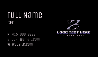 Cosmic Y2K Letter Z Business Card Image Preview