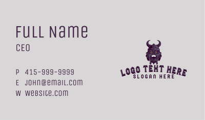 Mad Viking Warrior Horns Business Card Image Preview