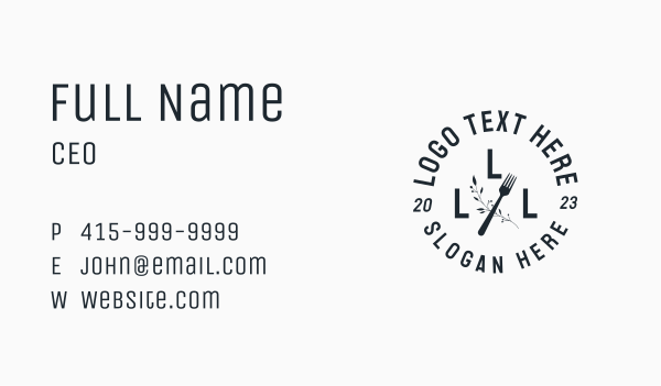 Leaf Restaurant Lettermark Emblem Business Card Design Image Preview