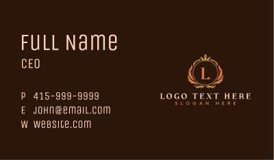 Premium Crown Crest Business Card Image Preview
