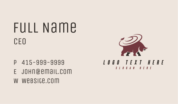 Rodeo Bull Ranch Business Card Design Image Preview