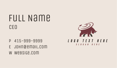 Rodeo Bull Ranch Business Card Image Preview