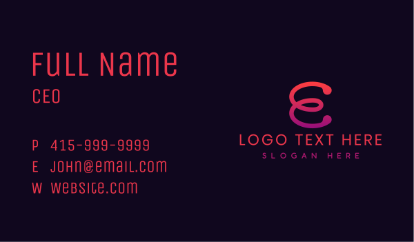 Advertising Tech Letter E Business Card Design Image Preview