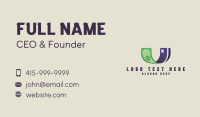 Cash Credit Letter U Business Card Design