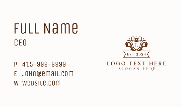 Regal Shield Crown Business Card Design Image Preview
