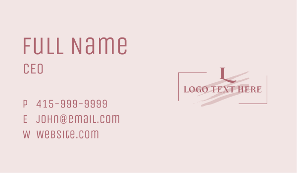 Cosmetic Fashion Letter Business Card Design Image Preview