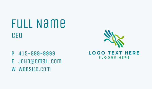 Friendly Support Hand  Business Card Design Image Preview