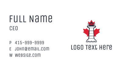 Canadian Lighthouse Business Card