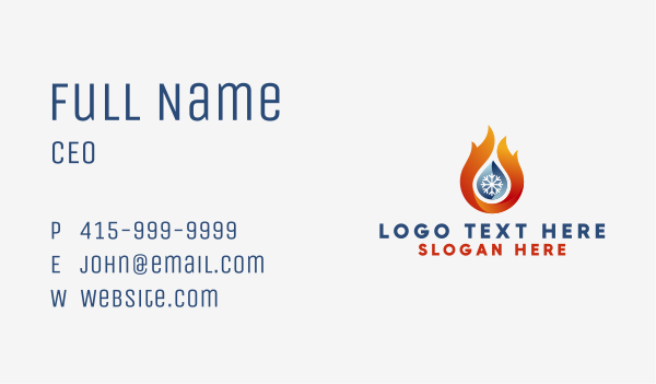 Flame Snowflake Droplet Business Card Design Image Preview