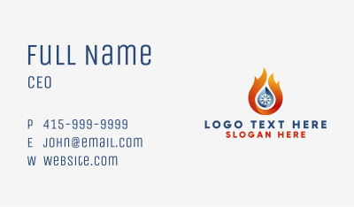 Flame Snowflake Droplet Business Card Image Preview