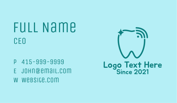 Sparkling Tooth Signal  Business Card Design Image Preview