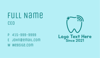 Sparkling Tooth Signal  Business Card Image Preview