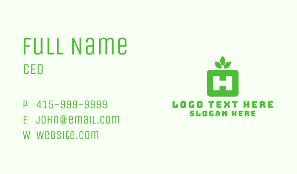 Nature Leaf Letter H Business Card Design Image Preview