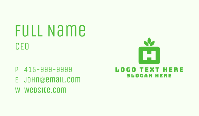 Nature Leaf Letter H Business Card Image Preview