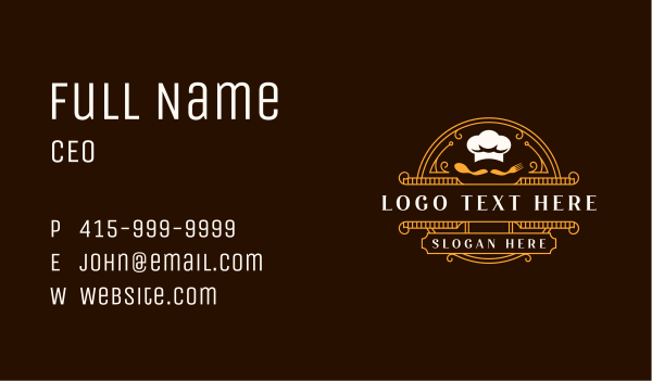 Chef Hat Spoon Fork Business Card Design Image Preview